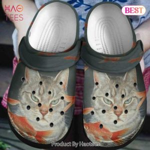 Cat And Fish Personalized Flower Gift For Lover Rubber Crocs Clog Shoes Comfy Footwear