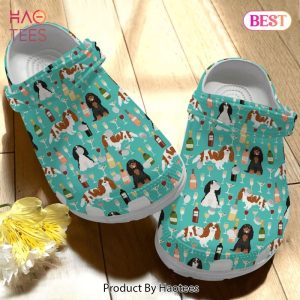 Cavalier And Wine Cute Dog Gift For Lover Rubber clog Shoes Comfy Footwear Exclusive