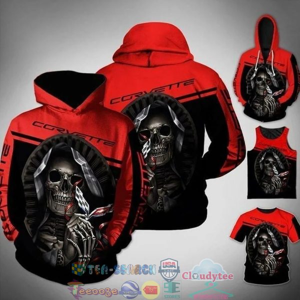 Chevrolet Corvette Maiden Skull 3D Hoodie