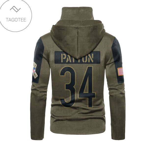 Chicago Bears Number 34 Walter Payton Mask Hoodie