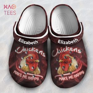 Chicken Make Me Happy Personalized Clog Shoes With Your Name