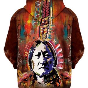 Chief Sitting Bull Art 3D Hoodie