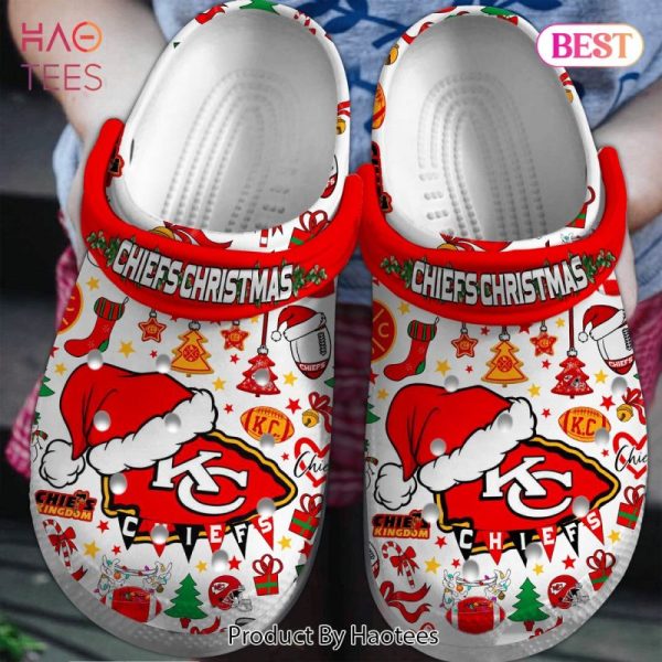 Christmas Kansas City Chiefs Mahomes NFL Sport Crocs Crocband Clogs Shoes Comfortable For Men Women and Kids