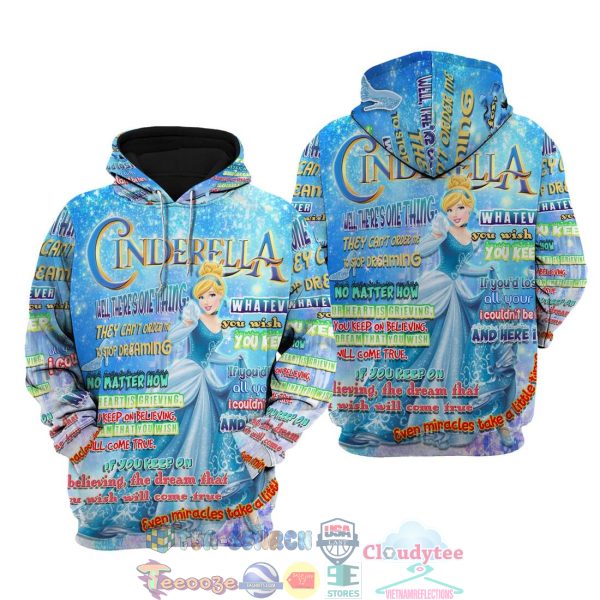 Cinderella Punk Words Pattern Disney Quotes Hoodie 3D