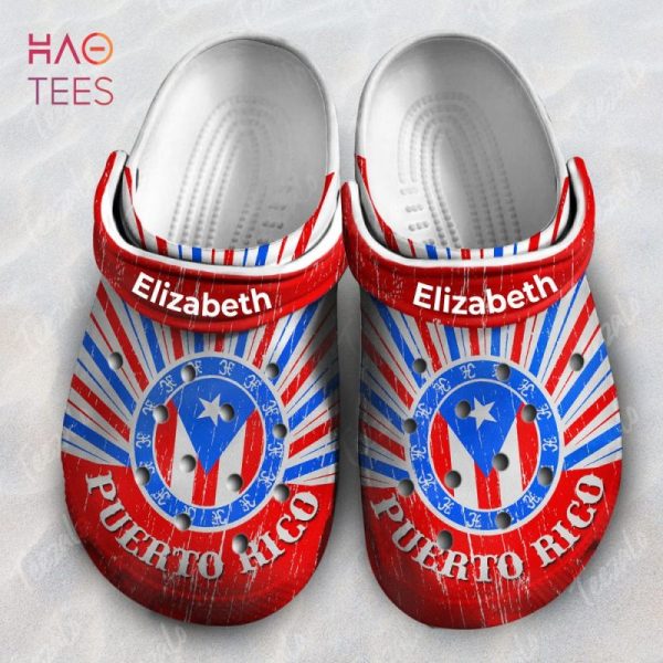 Circle Puerto Rico Flag Symbols Personalized Clogs Shoes