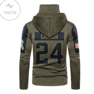 Cleveland Browns Number 24 Nick Chubb Mask Hoodie