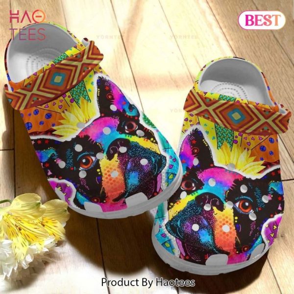 Colorful Boston Terrier 10 Gift For Lover Rubber clog Shoes Comfy Footwear Exclusive