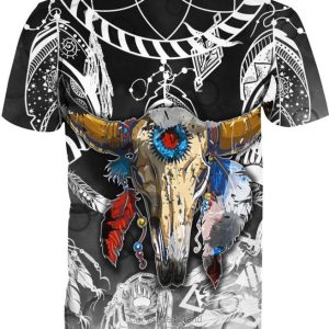 Colorful Buffalo Skull 3D Shirt