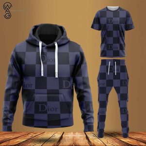 Combo Dior Navy Symbol Hoodie Tshirt Bomber Jacket And Pants