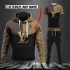 Combo Louis Vuitton Black Brown Cream Hoodie Bomber Jacket And Pants