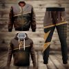 Combo Louis Vuitton Black Gold Version Hoodie Bomber Jacket And Pants