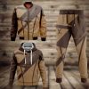 Combo Louis Vuitton Cream And Brown Hoodie Bomber Jacket And Pants