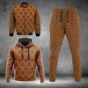 Combo Louis Vuitton Light Brown Hoodie Bomber Jacket And Pants