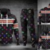 Combo Louis Vuitton Multicolor Hoodie Bomber Jacket And Pants