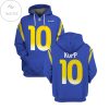 Cooper Douglas Kupp No 10 Los Angeles Rams Navy Blue Hoodie