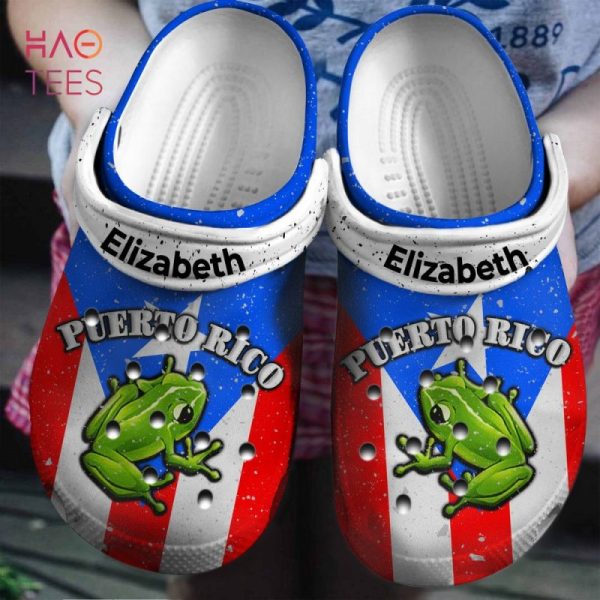 Coqui Puerto Rico Flag Puerto Rican Gift Personalized Clogs Shoes