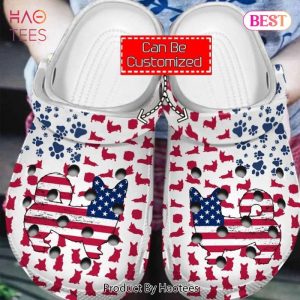 Corgi American Flag clog Shoes Animal Print Exclusive