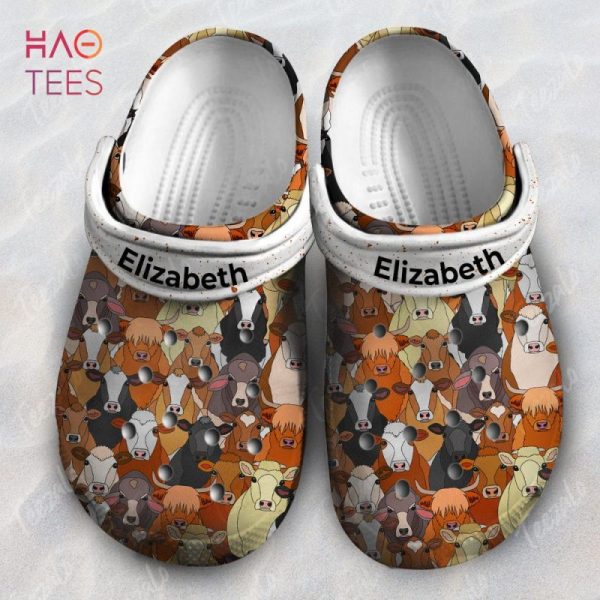 Cow Face Cartoon Personalized Clogs Shoes