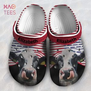 Cow Hole America Flag Personalized Clog Shoes