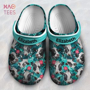 Cow Personalized Clogs Shoes With Name Flower Tropical