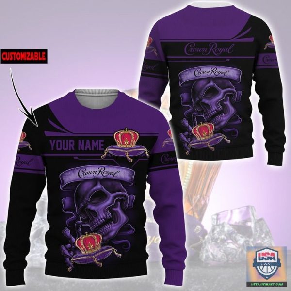 Crown Royal Skull Custom Name 3D All Over Print Hoodie T-Shirt