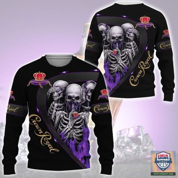 Crown Royal Triple Skulls 3D All Over Print Hoodie T-Shirt