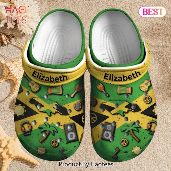 Custom Name Jamaica Flag Clogs Shoes Exclusive