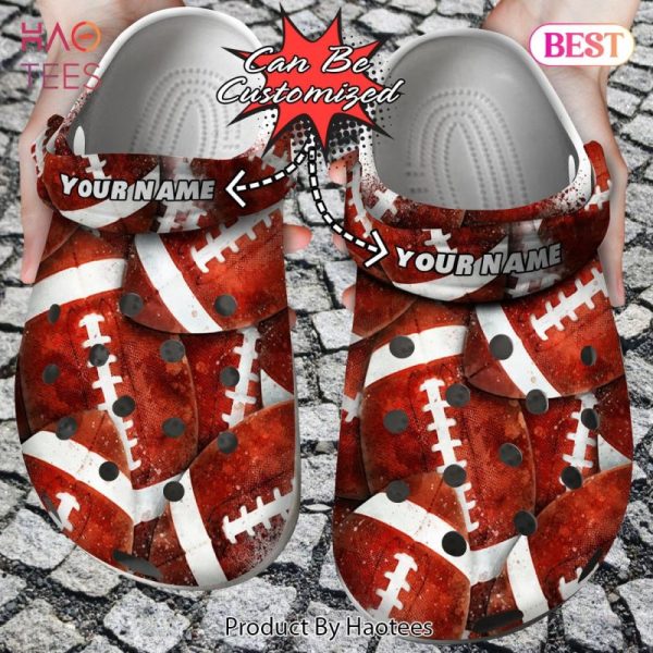 Custom Personalized Football Overlapping Clog Shoes Exclusive