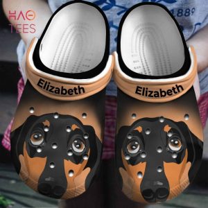 Dachshund Face Print Personalized Clogs Shoes With Your Name