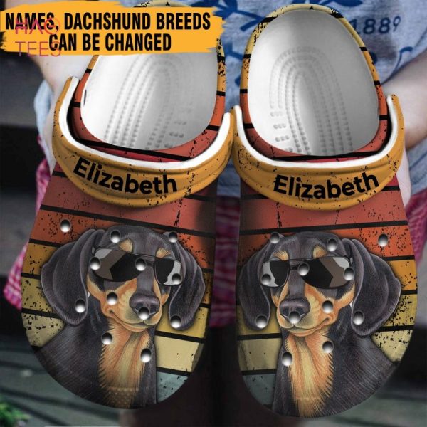 Dachshund Vintage Personalized Clogs Shoes