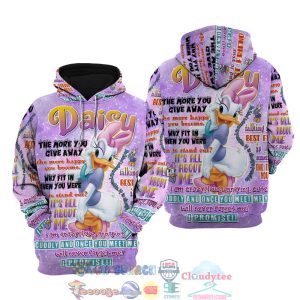 Daisy Duck Punk Words Pattern Disney Quotes Hoodie 3D