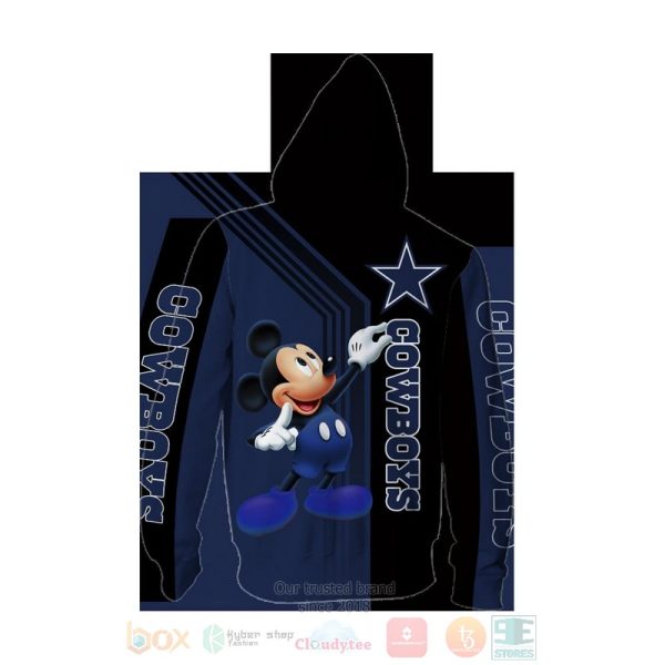 Dallas Cowboys Nfl Mickey Mouse Navy 3D Hoodie