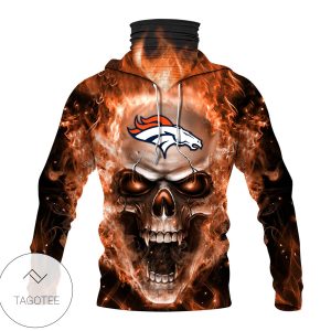 Denver Broncos Skull Fire Mask Hoodie