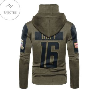 Detroit Lions Number 16 Jared Goff Mask Hoodie