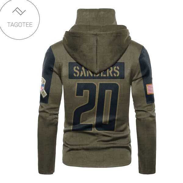 Detroit Lions Number 20 Barry Sanders Mask Hoodie