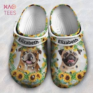 Dog And Flower Personalized Clogs Shoes With Your Name