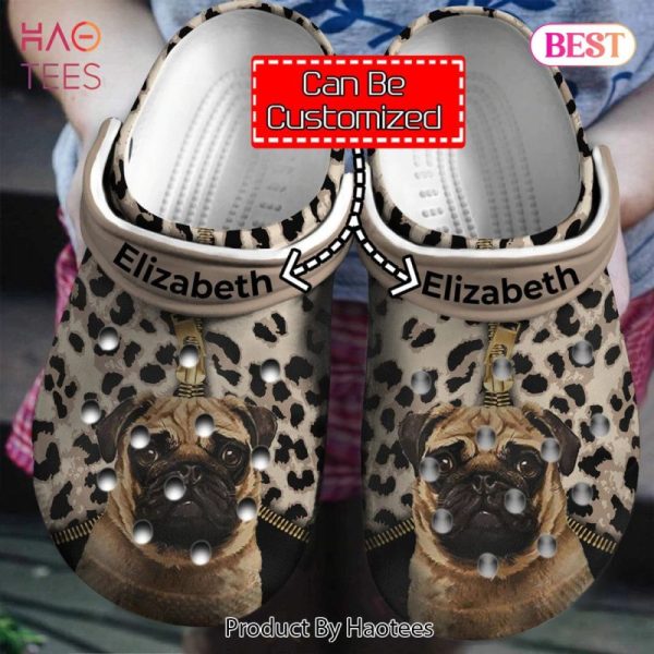 Dog Crocs – Personalized Pug Leopard Pattern Clog Shoes For Men And Women