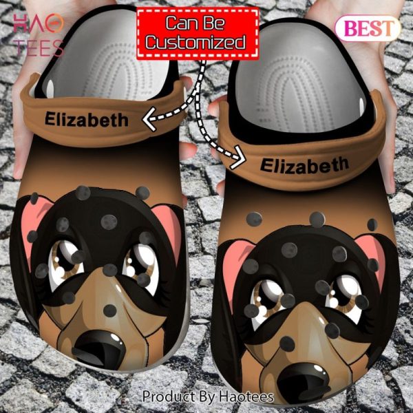 Dog Dachshund Face Print Personalized Clogs Shoes With Your Name Exclusive