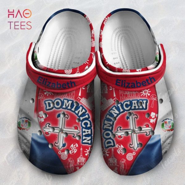 Dominican Flag Mix Symbols Personalized Clogs Shoes