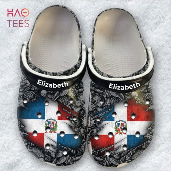 Dominican Flag Personalized Clogs Shoes With Symbols Full