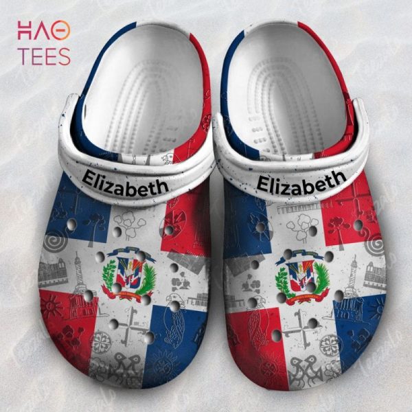 Dominican Flag Personalized Clogs Shoes With Your Name