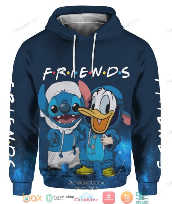 Donald Duck And Stitch F.R.I.E.N.D.S 3D Hoodie- Limited Edition