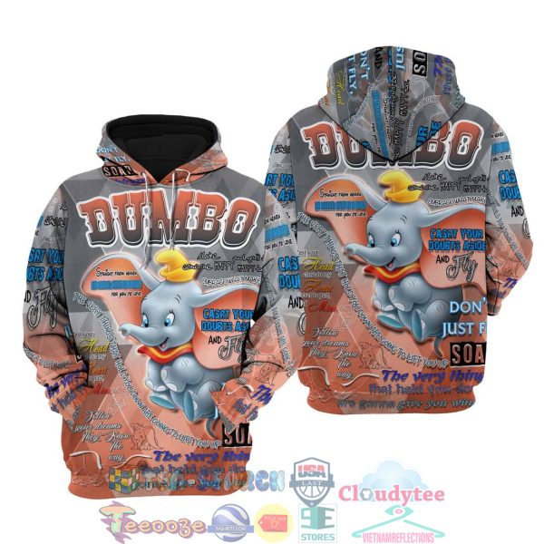 Dumbo Elephant Words Pattern Disney Quotes Hoodie 3D