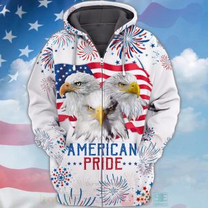 Eagle American Pride Independence Day Is Coming White 3D Hoodie