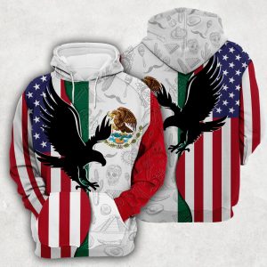 Eagle Mexico Flag And Symbols Dual Citizen 3D Hoodie