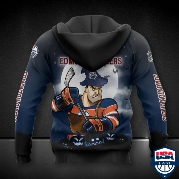 Edmonton Oilers Nhl Haloween All Over Printed Hoodie