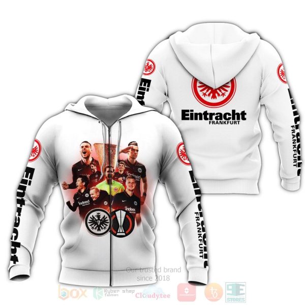 Eintracht Frankfurt Champions White 3D Hoodie