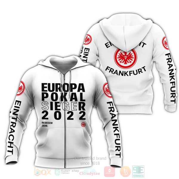 Eintracht Frankfurt Europapokal Sieger 2022 White 3D Hoodie