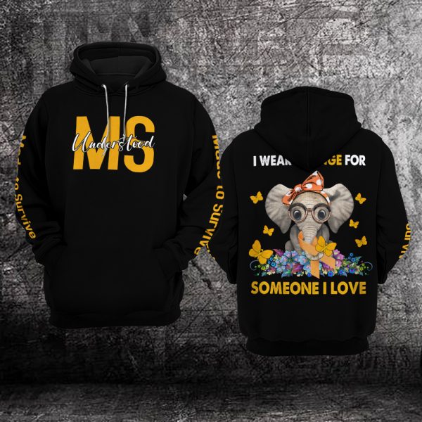 Elephant Ms Understood Multiple Sclerosis Awareness 3D Hoodie – Limited Edition