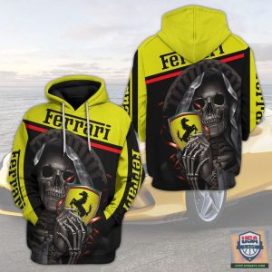 Ferrari Skull 3D All Over Print Hoodie T-Shirt